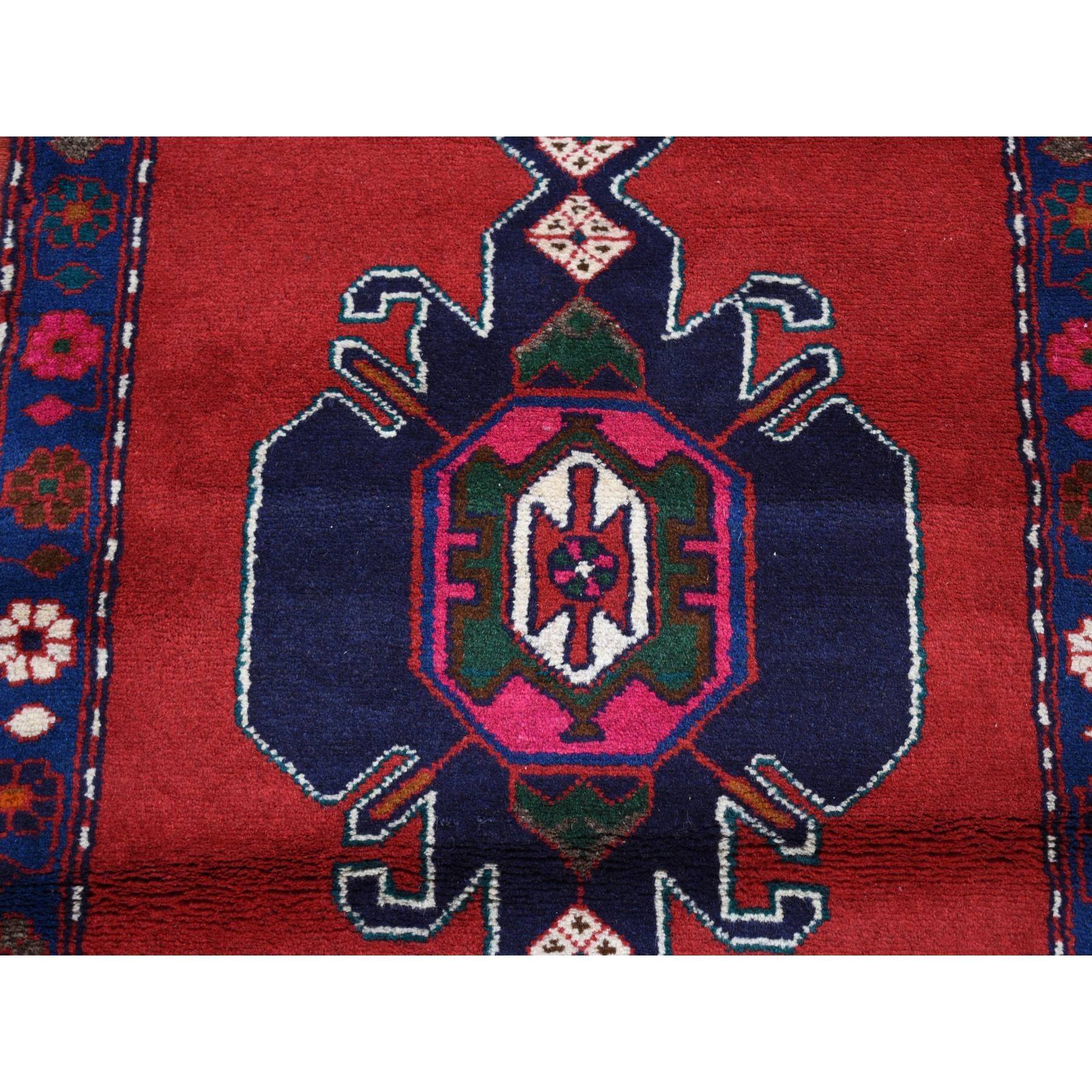 Shahbanu Rugs Alabama Crimson Red New Persian Hamadan Pure Wool Open